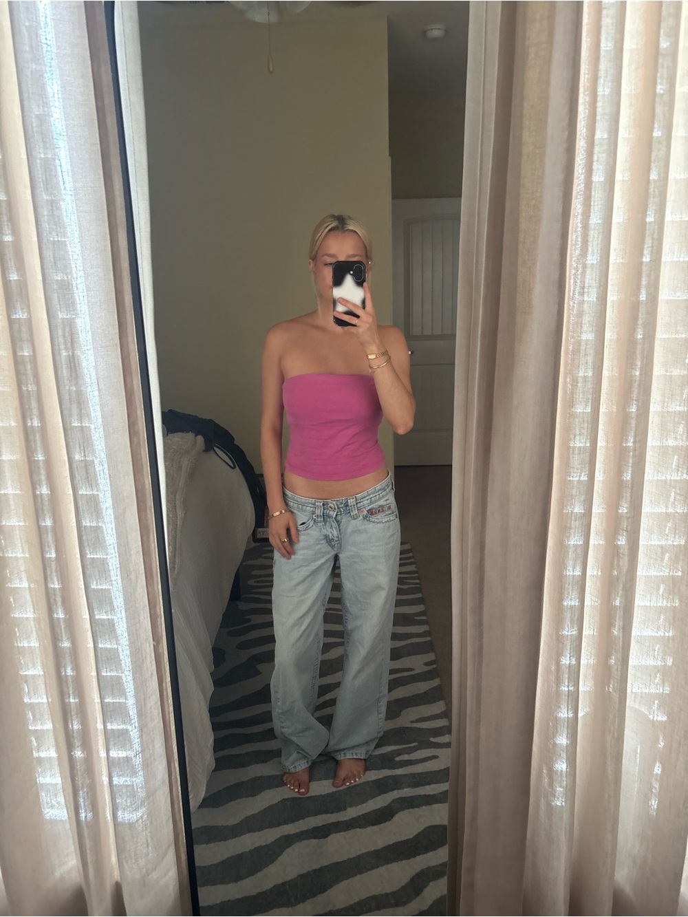 Anthropologie Fitted Strapless Camisole in Bright Pink